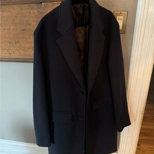Zara Navy Blue wool overcoat